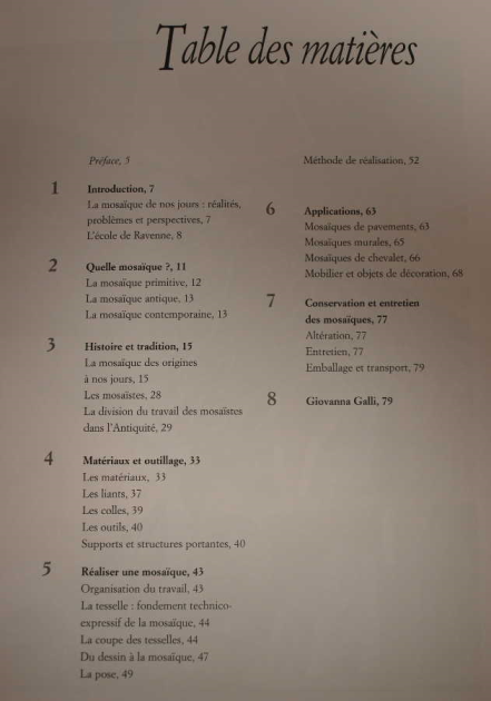La Mosaïque, Historique, Matériaux et Techniques