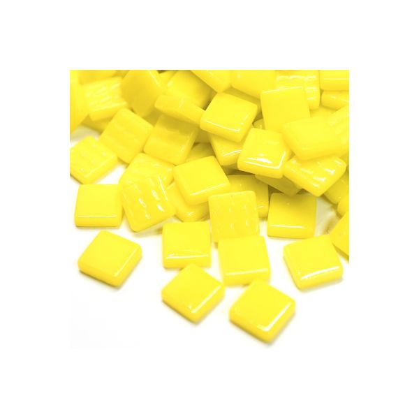 Pate de Verre 1.2 x 1.2 cm - Jaune Citron Unis, Par 100 g