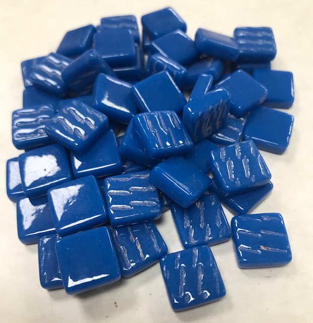 Pâte de Verre 0.8 x 0.8 cm - Bleu Foncé Unis, Par 100 g .