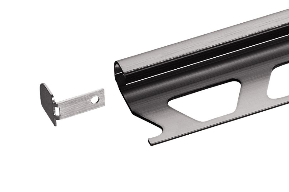 Capuchon de fermeture pour profilé mural, RONDEC-EB/EK Acier Inox Brossé, vendu à la pièce