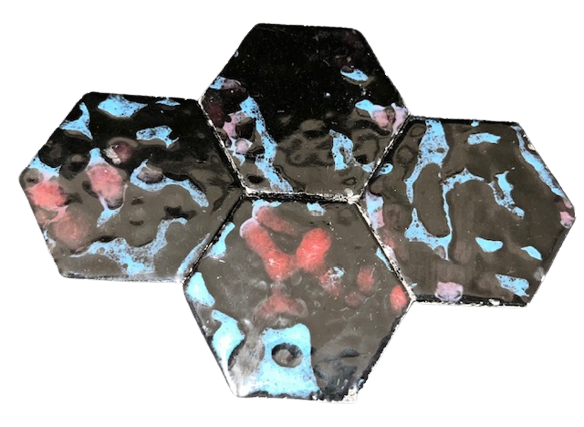 Hexagone noir nuancé ( années 60-70 ) Par 100 gr