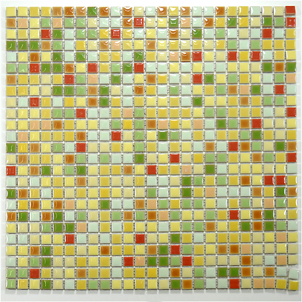 Micro Émaillée 1 x 1 cm Jaune Vert Orange, par 100g