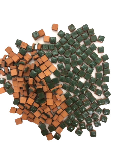 Mini Terre Cuite 5 x 5 mm Vert Fougere , Par 50g