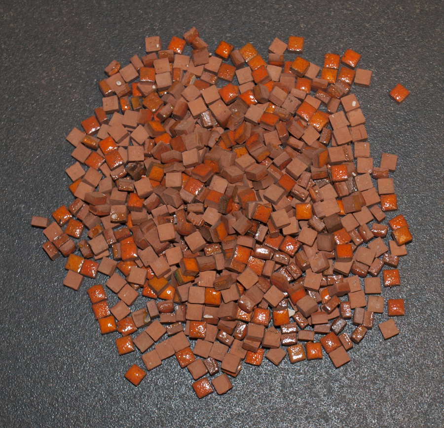 Mini Terre Cuite 5 x 5 mm Orangé Rouge, par 50g