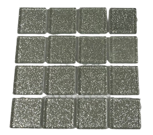 Pailleté 2,5 x 2,5 cm - Argent, Par 100 gr