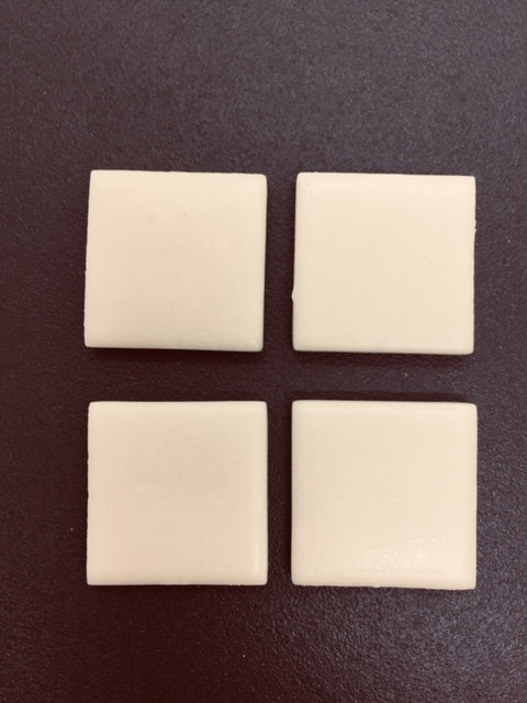 Pate de verre Blanc Satiné 2,4 x 2,4 cm, par 100g