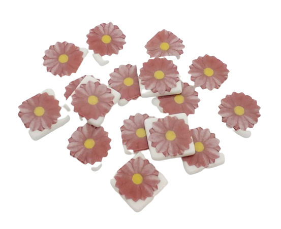 Pate de verre flowers - Rouge 2,4 x 2,4, Par 100g