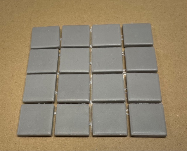 Pate de verre Gris Satiné 2,4 x 2,4 cm, par 100g