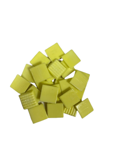 Pate de Verre Unilis 2 x 2 cm - N°195 Jaune Paille, Par 100 gr