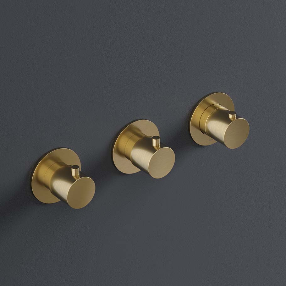 Cobber - Façade Mitigeur Thermostatique - Douche - Encastré - 2 Robinet D'arret -  CB7067