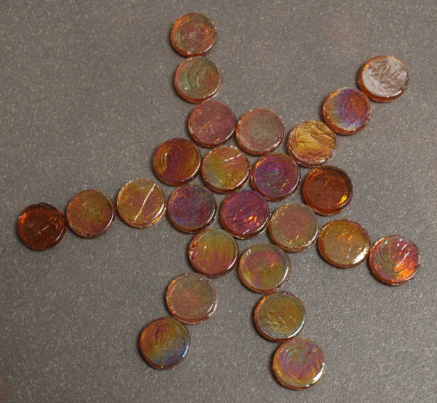 Ronds Orange Transparent Irisé