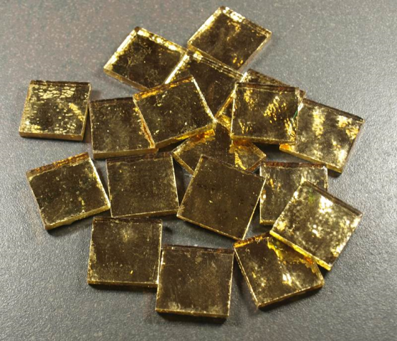 Vetro Or Jaune Bosselé 2,5 x 2,5 cm