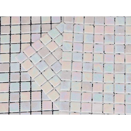 [acquaris jazmin] Pate de verre Irisé Blanc 2,4 x 2,4 cm, par 100g