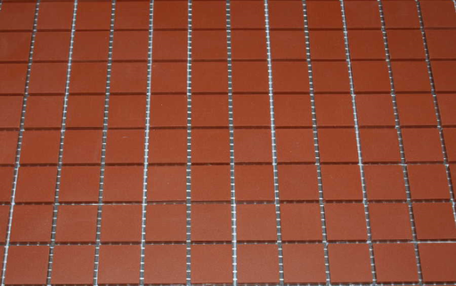 Grès Cérame 5 x 5 cm - Rouge, à la plaque 