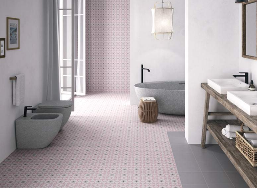 Grès Cérame Dalia Rose, 25 x 25 cm, ep. 9 mm , Vendu au m²