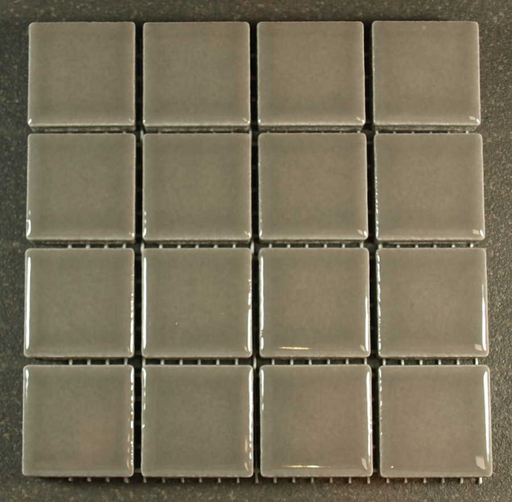 Grès Émaillé Gris Foncé Brillant 2.4 x 2.4 cm, à la plaquette