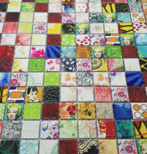 Gres Emaille Star 2.3 x 2.3 cm, en plaque