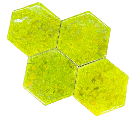 Hexagone vert mousse ( années 60/70 ) Par 100 gr