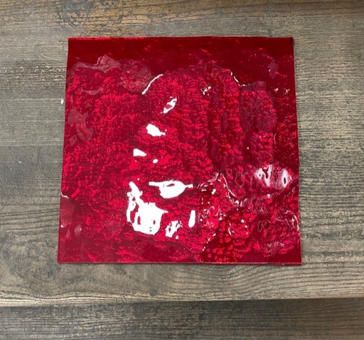 Miroir Coloré - Rouge Cerise - 20 x 20 cm
