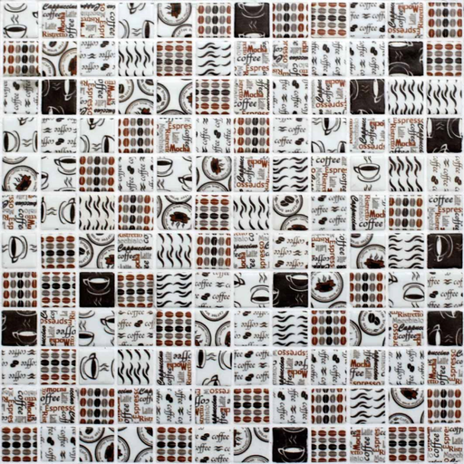 Pate de Verre Motifs Coffee Time 2.5 x 2.5 cm, par 100g