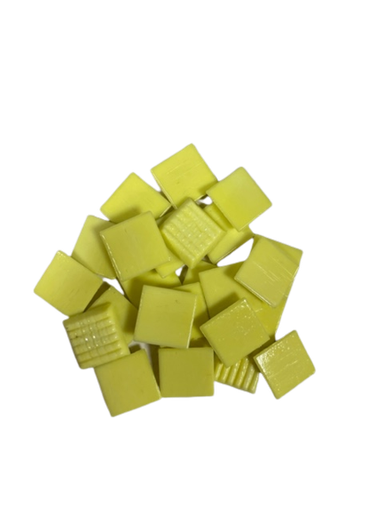 Pate de Verre Unilis 2 x 2 cm - N°195 Jaune Paille, Par 100 gr