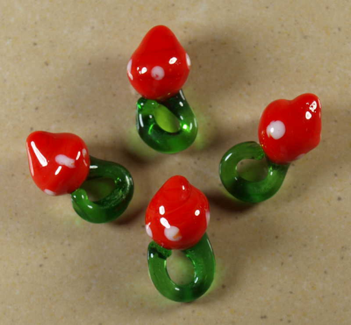 Perle Cerise Rouge et Blanche