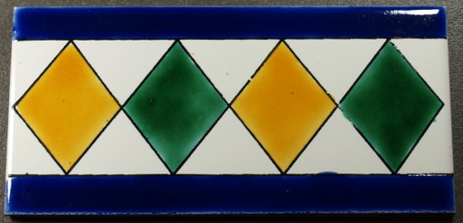 Petit Listel Faience Tunis Arlequin Multi 5 x 10 cm