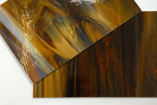 [PLAVER20X20/15] Plaque de Verre 20 x 20 cm n°15 - Caramel Foncé Blanc