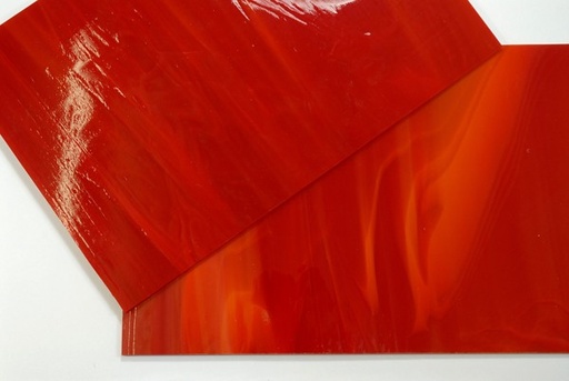 Plaque de Verre 20 x 30 cm n°11 - Rouge Blanc Transparent