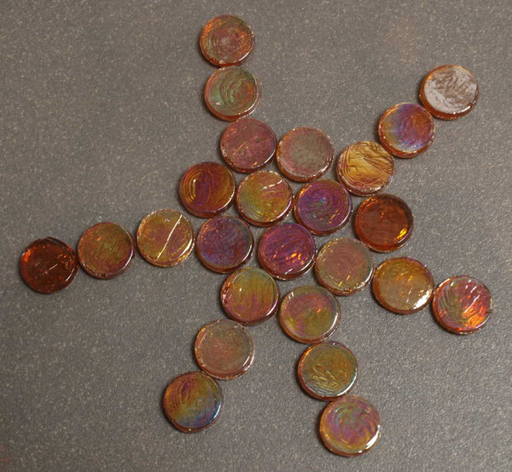 Ronds Orange Transparent Irisé