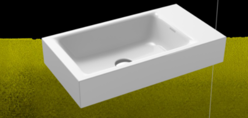 [906906013] Vasque Lave Mains Puro, Acier Émaillé, 55 x 30 x 10 cm