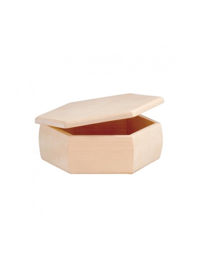 [61683600] Boîte en bois hexagone 18 x 6 cm