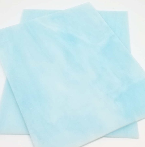 [T028-1520] Plaque de Verre 15 x 20 cm, Bleu Glacé